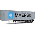 Cochesdemetal.es 2021 Trailer Semirremolque Porta Contenedores MAERSK Gris/Azul 1:24 Solido S2400505