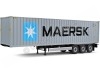 Cochesdemetal.es 2021 Trailer Semirremolque Porta Contenedores MAERSK Gris/Azul 1:24 Solido S2400505