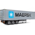 Cochesdemetal.es 2021 Trailer Semirremolque Porta Contenedores MAERSK Gris/Azul 1:24 Solido S2400505