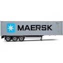 Cochesdemetal.es 2021 Trailer Semirremolque Porta Contenedores MAERSK Gris/Azul 1:24 Solido S2400505