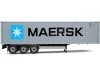 Cochesdemetal.es 2021 Trailer Semirremolque Porta Contenedores MAERSK Gris/Azul 1:24 Solido S2400505