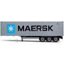 Cochesdemetal.es 2021 Trailer Semirremolque Porta Contenedores MAERSK Gris/Azul 1:24 Solido S2400505