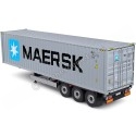 Cochesdemetal.es 2021 Trailer Semirremolque Porta Contenedores MAERSK Gris/Azul 1:24 Solido S2400505