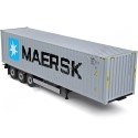 Cochesdemetal.es 2021 Trailer Semirremolque Porta Contenedores MAERSK Gris/Azul 1:24 Solido S2400505