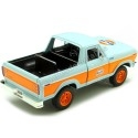 Cochesdemetal.es 1978 Ford Bronco Gulf Azul/Naranja Decorado 1:24 Motor Max 79662