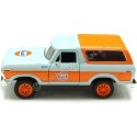 Cochesdemetal.es 1978 Ford Bronco Gulf Azul/Naranja Decorado 1:24 Motor Max 79662