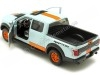 Cochesdemetal.es 2017 Ford F-150 Raptor Gulf Azul/Naranja Decorado 1:24 Motor Max 79665