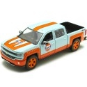 Cochesdemetal.es 2017 Chevrolet Silverado 1500 LT Z71 Crewcab Gulf Azul/Naranja Decorado 1:24 Motor Max 79666