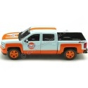 Cochesdemetal.es 2017 Chevrolet Silverado 1500 LT Z71 Crewcab Gulf Azul/Naranja Decorado 1:24 Motor Max 79666