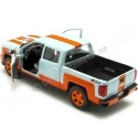 Cochesdemetal.es 2017 Chevrolet Silverado 1500 LT Z71 Crewcab Gulf Azul/Naranja Decorado 1:24 Motor Max 79666