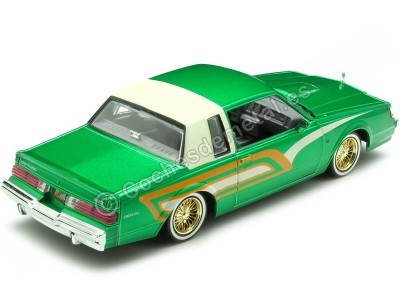 Cochesdemetal.es 1987 Buick Regal Lowrider Verde Metalizado Decorado 1:24 Motor Max 79023 2