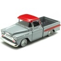 Cochesdemetal.es 1958 Chevrolet Apache Fleetside Lowrider Gris/Rojo 1:24 Motor Max 79033