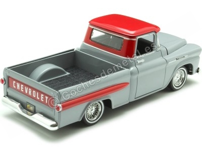 Cochesdemetal.es 1958 Chevrolet Apache Fleetside Lowrider Gris/Rojo 1:24 Motor Max 79033 2