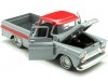 Cochesdemetal.es 1958 Chevrolet Apache Fleetside Lowrider Gris / Rojo 1:24 Motor Max 79033