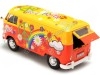 Cochesdemetal.es 1967 Volkswagen Type 2 T1 Panel Van Flower Power Naranja/Rojo Decorado 1:24 Motor Max 79563