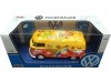 Cochesdemetal.es 1967 Volkswagen Type 2 T1 Panel Van Flower Power Naranja/Rojo Decorado 1:24 Motor Max 79563