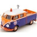 Cochesdemetal.es 1967 Volkswagen Type 2 T1 Pickup Truck Gulf Azul/Naranja 1:24 Motor Max 79650