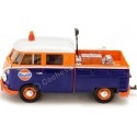 CARSDEMETAL.ES 1967 Volkswagen Type 2 T1 T1 Camion Golfe Bleu / Orange 1:24 MOTEUR MAX 79650