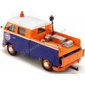 CARSDEMETAL.ES 1967 Volkswagen Type 2 T1 T1 Camion Golfe Bleu / Orange 1:24 MOTEUR MAX 79650