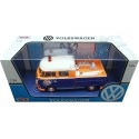 CARSDEMETAL.ES 1967 Volkswagen Type 2 T1 T1 Camion Golfe Bleu / Orange 1:24 MOTEUR MAX 79650