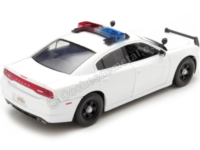 Cochesdemetal.es 2011 Dodge Charger Pursuit Con Luces y Sonido Blanco 1:24 Motor Max 79532 2