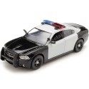 Cochesdemetal.es 2011 Dodge Charger Pursuit Con Luces y Sonido Negro/Blanco 1:24 Motor Max 79533