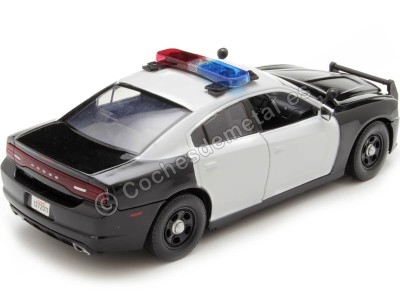 Cochesdemetal.es 2011 Dodge Charger Pursuit Con Luces y Sonido Negro/Blanco 1:24 Motor Max 79533 2