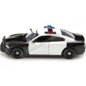 Cochesdemetal.es 2011 Dodge Charger Pursuit Con Luces y Sonido Negro/Blanco 1:24 Motor Max 79533