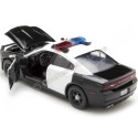 CARSDEMETAL.ES Pursuit Dodge Charger 2011 avec des lumières et du son noir / blanc 1:24 MOTEUR MAX 79533