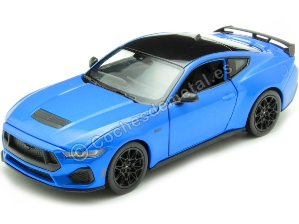 Cochesdemetal.es 2024 Ford Mustang GT Azul Metalizado 1:24 Welly 24123