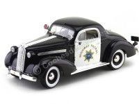 1936 Pontiac Deluxe "Police Car" Negro-Blanco 1:18 Signature Models 18140