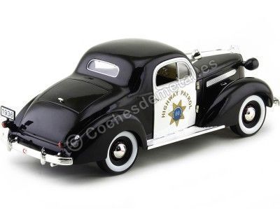 1936 Pontiac Deluxe "Police Car" Negro-Blanco 1:18 Signature Models 18140 Cochesdemetal.es 2