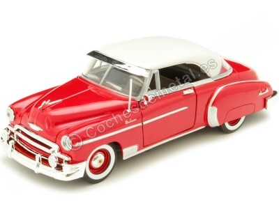 Cochesdemetal.es 1950 Chevrolet Bel Air Hard Top Rojo/Blanco 1:24 Motor Max 73268