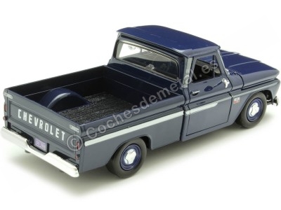 Cochesdemetal.es 1966 Chevrolet C10 Fleetside Pickup Azul 1:24 Motor MAX 73355 2