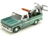 Cochesdemetal.es 1966 Chevrolet C10 Fleetside Grúa Verde Metalizado/Blanco 1:24 Motor Max 75344