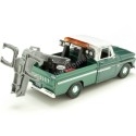 Cochesdemetal.es 1966 Chevrolet C10 Fleetside Grúa Verde Metalizado/Blanco 1:24 Motor Max 75344