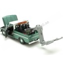 Cochesdemetal.es 1966 Chevrolet C10 Fleetside Grúa Verde Metalizado/Blanco 1:24 Motor Max 75344