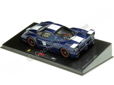 Cochesdemetal.es 2005 Ferrari FXX Azul Metalizado/Blanco 1:43 Hot Wheels Elite N5606 2