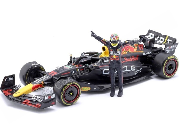 Cochesdemetal.es 2023 Red Bull RB19 Fórmula 1 Nº11 Sergio Perez + Figura del Piloto 1:24 Bburago 28036