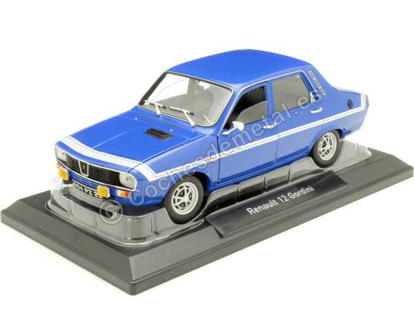 Cochesdemetal.es 1971 Renault 12 R12 Gordini sin Parachoques Azul Francés 1:18 Norev 185248