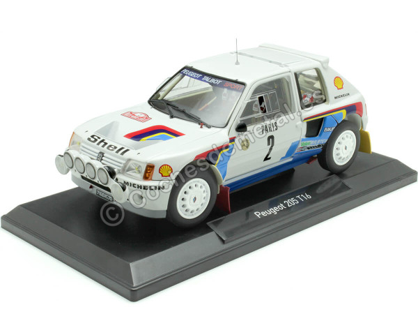 Cochesdemetal.es 1985 Peugeot 205 T16 Evo 2 Nº2 Vatanen/Harryman Ganador Rally Montecarlo 1:18 Norev 184864