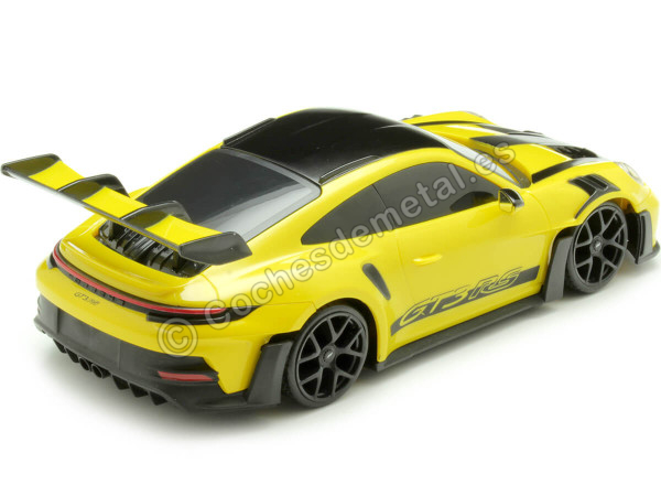 Cochesdemetal.es 2022 Porsche 911 (992) GT3 RS Coupé Amarillo + Luces y Efectos de Sonido 1:24 Maisto 81733