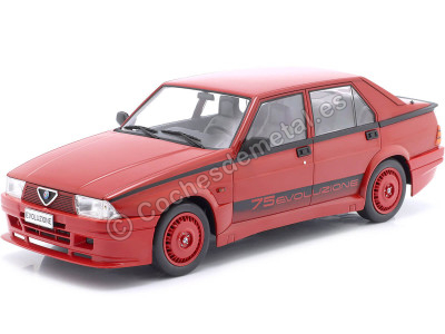 Cochesdemetal.es 1987 Alfa Romeo 75 Turbo Evoluzione Rojo Decorado 1:18 MC Group 18428