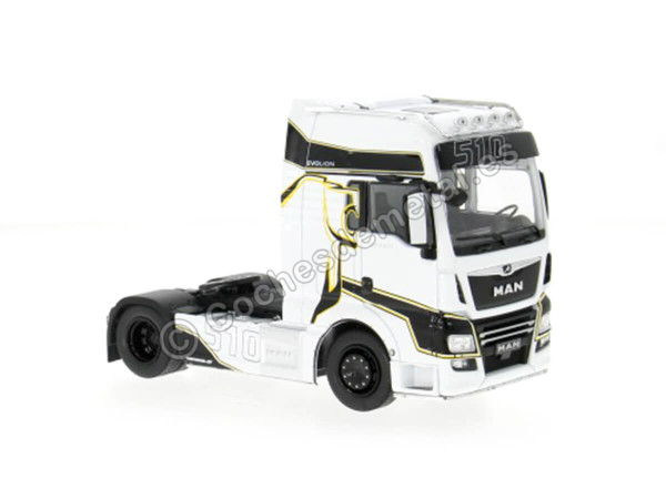 Cochesdemetal.es 2020 Cabeza Tractora MAN TGX XXL D 38 Blanco Decorado 1:43 IXO Models TR197.22