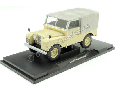 Cochesdemetal.es 1957 Land Rover Serie 1 Cerrado Beige/Gris 1:18 MC Group 18368