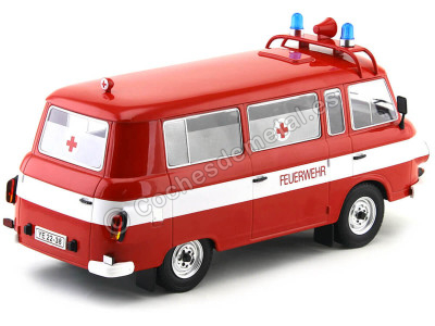 Cochesdemetal.es 1965 Barkas B 1000 Ambulancia Bomberos 1:18 MC Group 18010 2