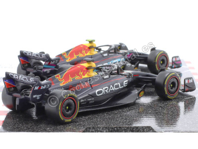 Cochesdemetal.es 2023 Red Bull Racing RB19 Ganador Campeonato Constructores Set Max Verstappen + Sergio Perez 1:43 Bburago 18... 2