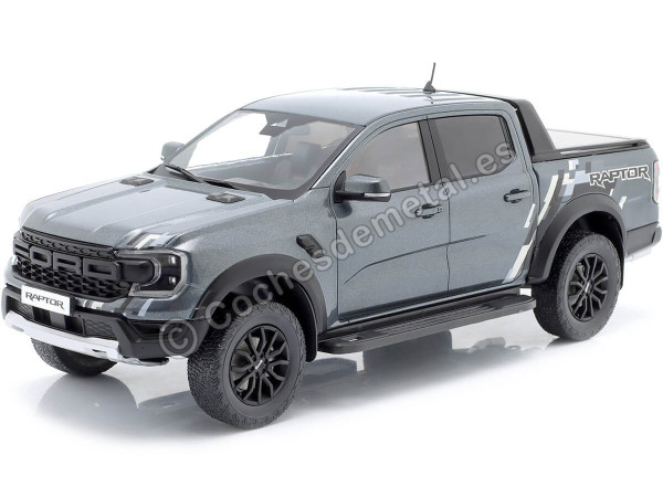 Cochesdemetal.es 2022 Ford Raptor Pick-Up Gris Metalizado Decorado 1:18 MC Group 18457