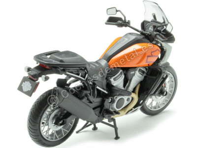 Cochesdemetal.es 2021 Harley-Davidson Pan America 1250 Naranja/Blanca 1:12 Maisto 32338 2