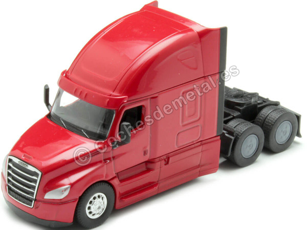 Cochesdemetal.es 2023 Cabeza Tractora Freightliner Cascadia 3 Ejes Rojo 1:64 Welly 68060F